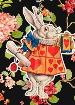 Madame Treacle Alice In Wonderland - Alice Rabbit Announcement Fandangle Greetings Card- Greeting Cards