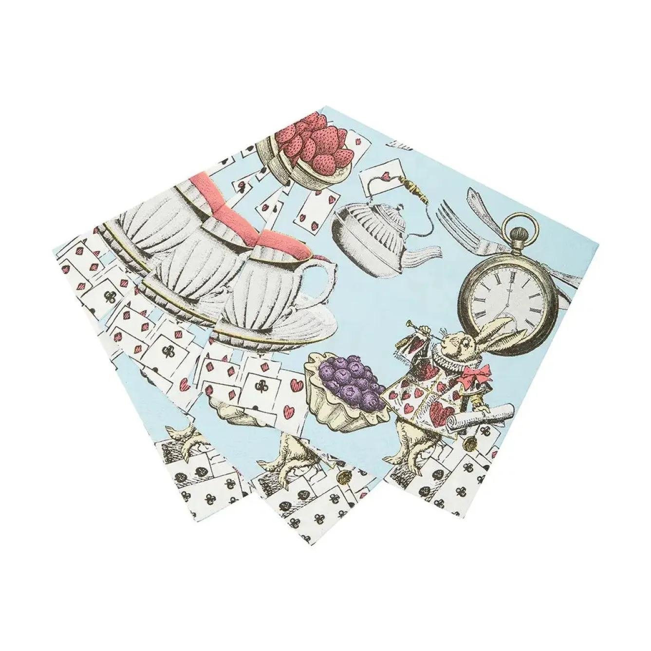 Talking Tables Alice in Wonderland Blue Cocktail Napkins - 20 pack- Picnic|Napkins