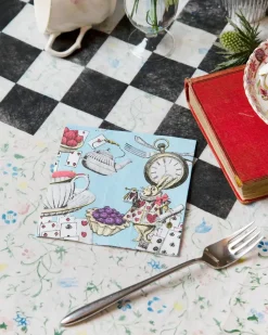 Talking Tables Alice in Wonderland Blue Cocktail Napkins - 20 pack- Picnic|Napkins