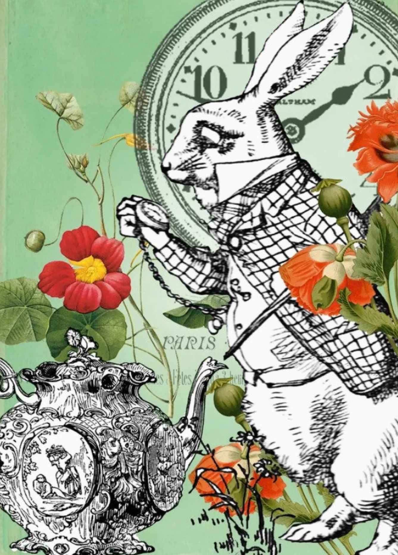 Madame Treacle Alice In Wonderland Nearly Ten to Two Greetings Card- Greeting Cards