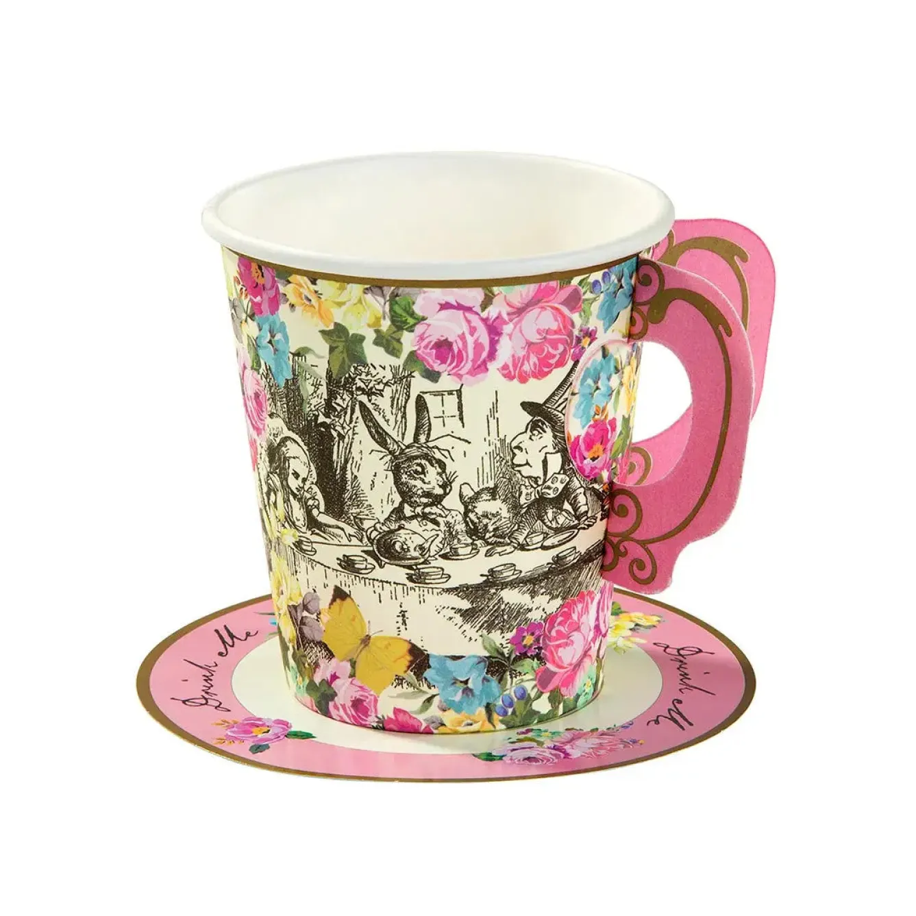Talking Tables Alice in Wonderland Teacups & Saucer Set - 12 pack- Picnic|Tea