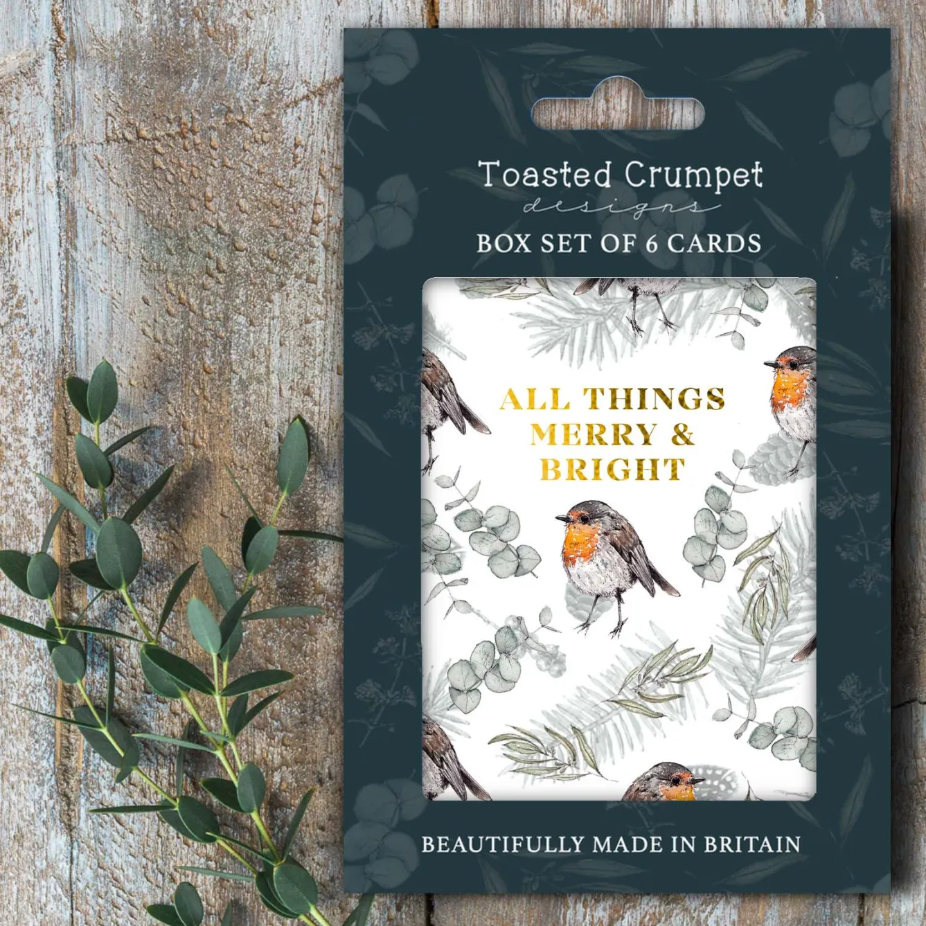 Toasted Crumpet All Things Merry & Bright Set of 6 Boxed Mini Christmas Cards- Christmas Cards|Christmas