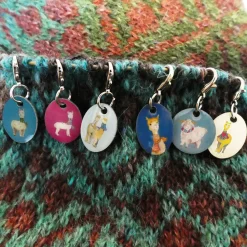 Emma Ball Alpaca & Friends Set of 6 Stitch Crochet Markers in a Pocket Tin- Stationery|Crafts