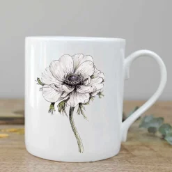Toasted Crumpet Anemone Bone China Mug Boxed- Flowers & Garden