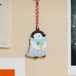 Dapple & Dot Aqua Penguin Wooden Christmas Decoration- Christmas