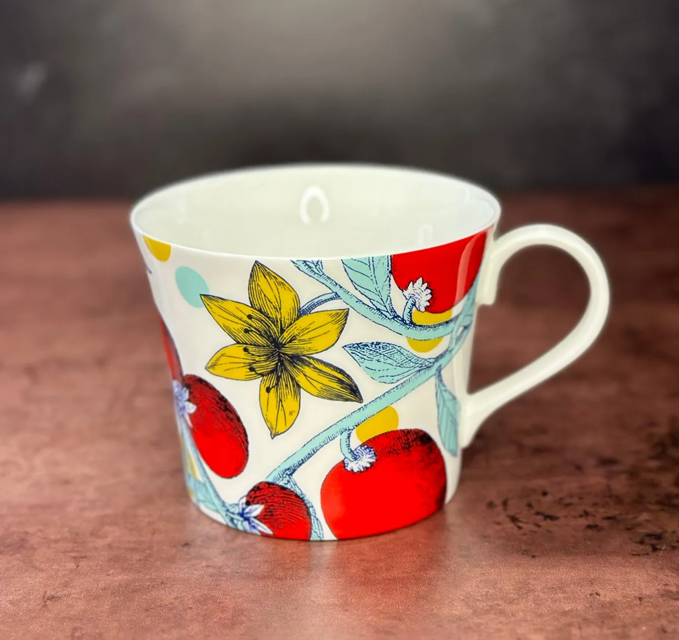 Repeat Repeat Arcadia Fruit Bone China Mug- Flowers & Garden