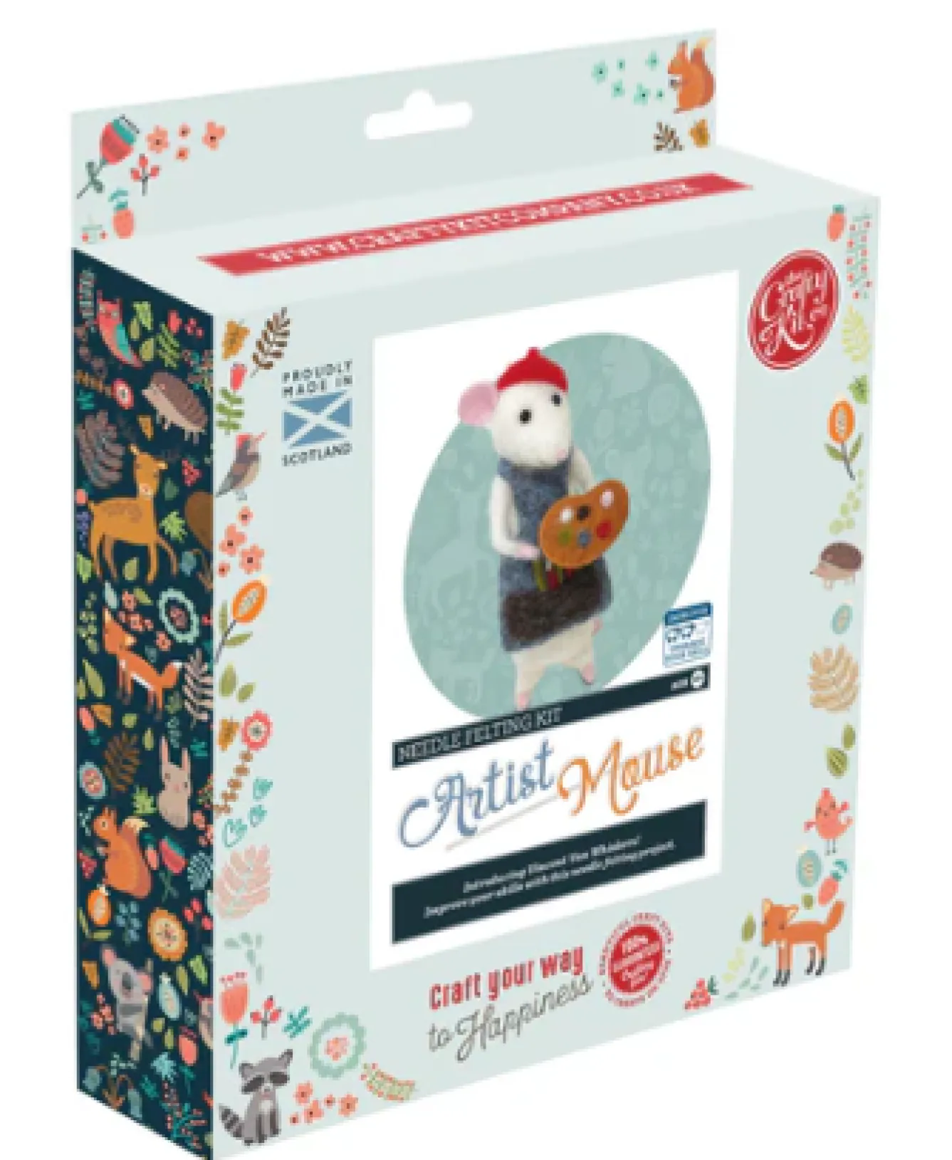 The Crafty Kit Co. Artist Mouse Needle Felting Kit- Crafts|Children