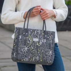 Earth Squared Bags Autumn Jacquard Grey Tote Bag- Bags