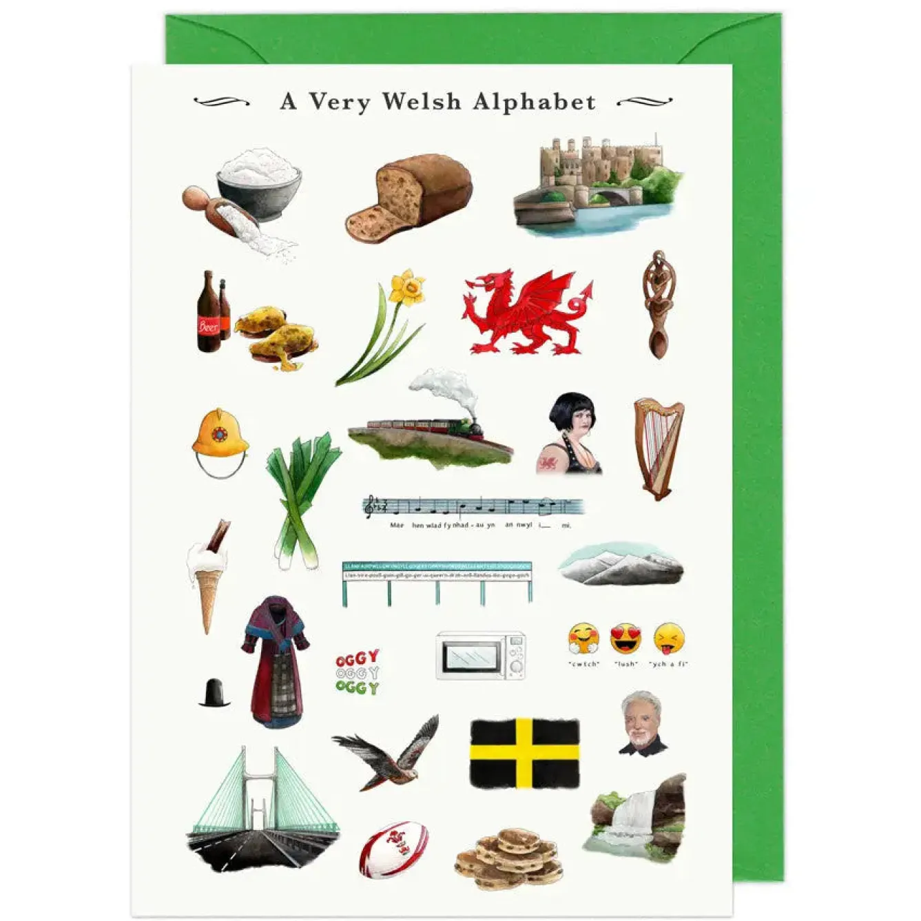 Yeti A Very Welsh Alphabet Greeting Card- Greeting Cards