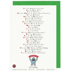 Yeti A Very Welsh Alphabet Greeting Card- Greeting Cards