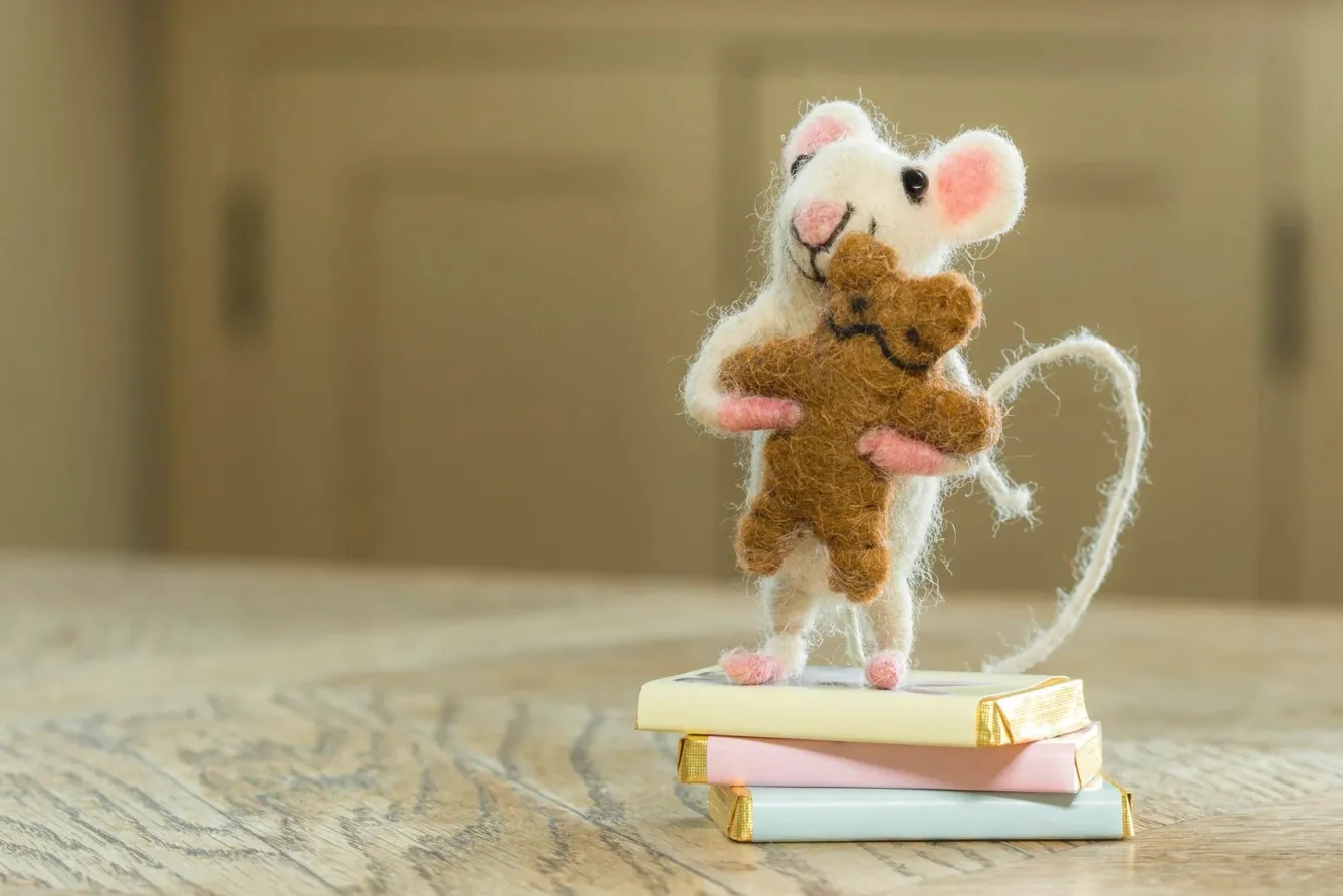 Sew Heart Felt Baby Felt Mouse Carrying Bear- Children