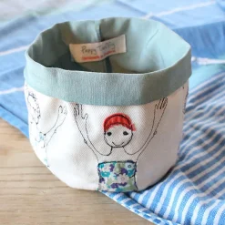 Poppy Treffry Bathers Embroidered Art Pot- Storage