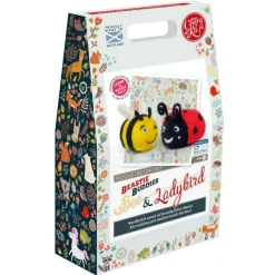 The Crafty Kit Co. Beastie Buddies Bee & Ladybird Needle Felting Craft Kit- Crafts|Children