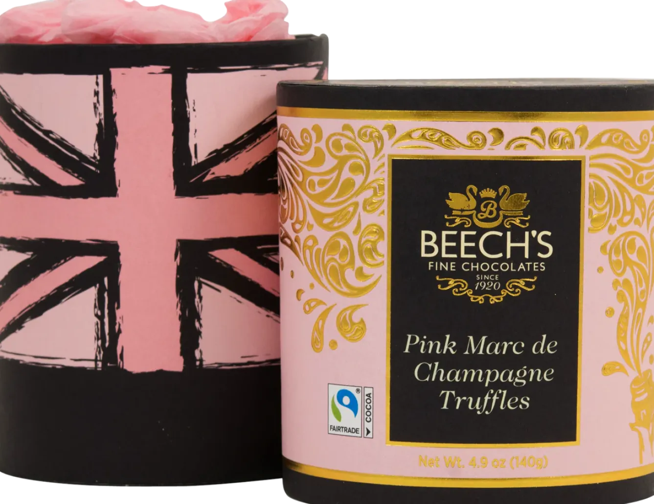 Tea & Biscuits Beech's Pink Marc de Champagne Truffles 140g- Valentine's Day|Tea