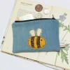 Poppy Treffry Bee Embroidered Flat CoinPurse- Storage|Bags