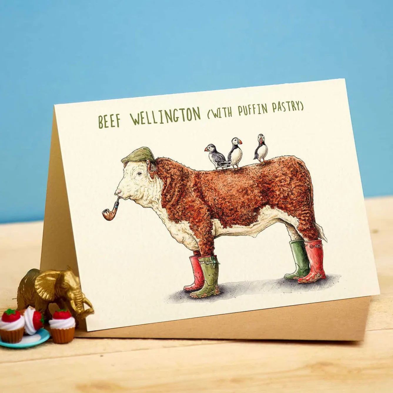 Bewilderbeest Beef Wellington Greetings Card- Greeting Cards