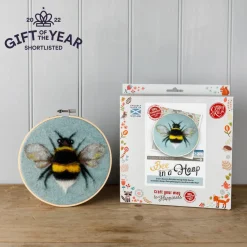 The Crafty Kit Co. Bee in a Hoop Needle Felting Kit- Crafts|Children