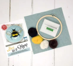 The Crafty Kit Co. Bee in a Hoop Needle Felting Kit- Crafts|Children