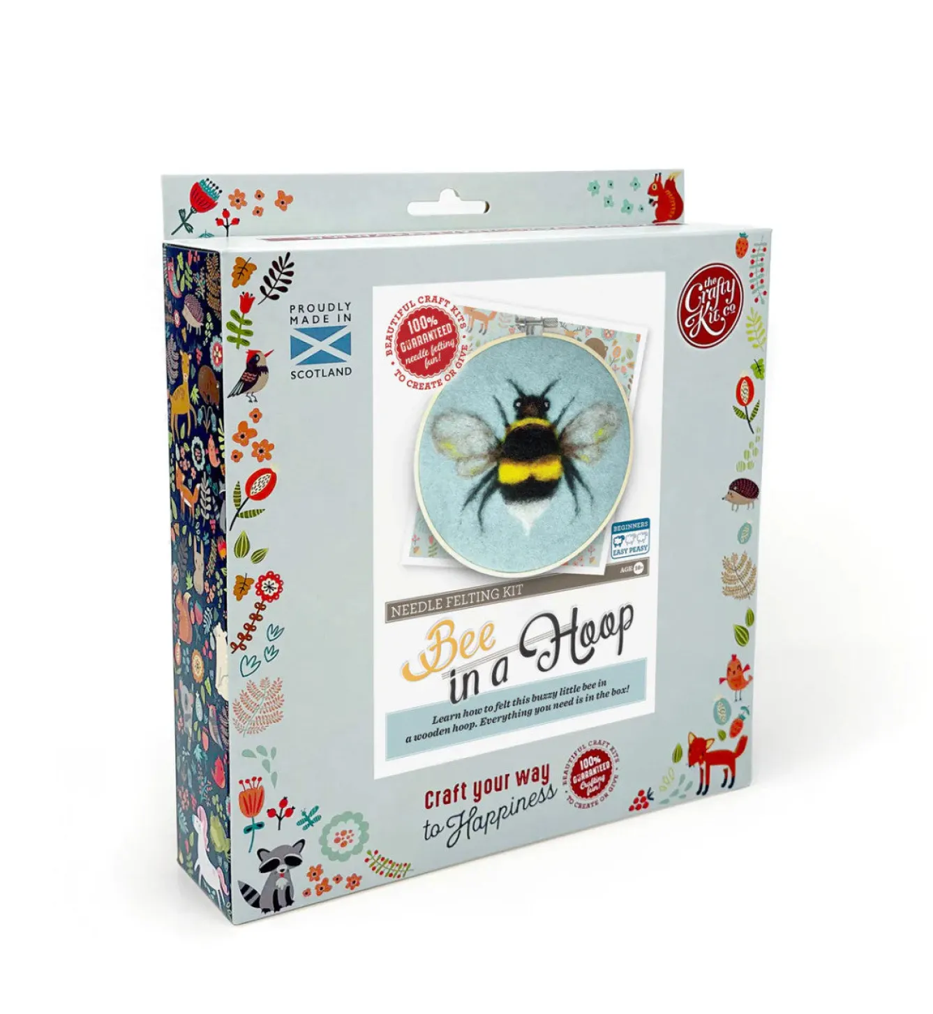 The Crafty Kit Co. Bee in a Hoop Needle Felting Kit- Crafts|Children