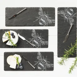 Selbrae Bee Mini Cheese Board and Knife Set of 4- Serving Plates & Boards