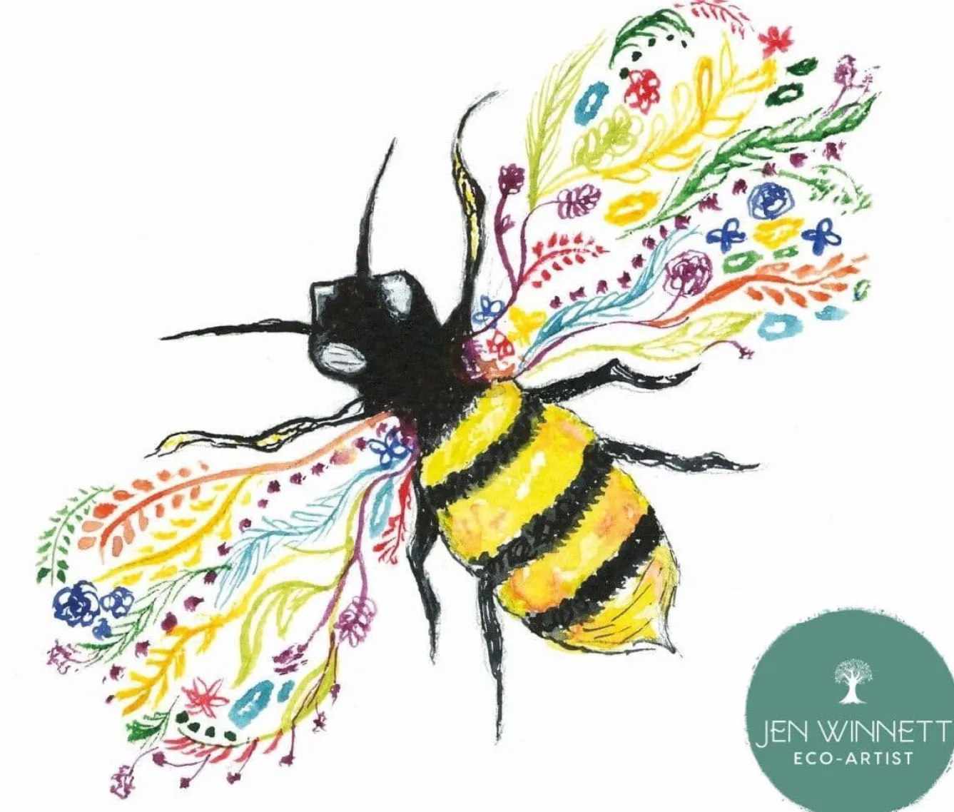 Jen Winnett Bee Signed Art Print- Art