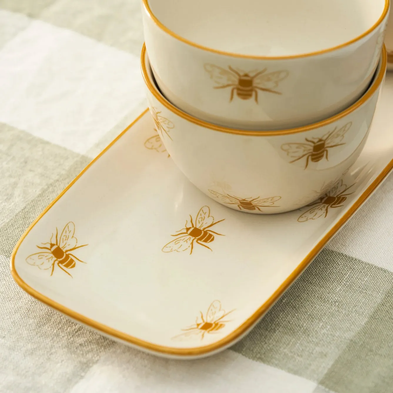Sophie Allport Bees Stoneware set of 3 Nibbles Bowls- Bowls & Dishes