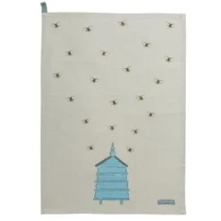 Sophie Allport Bees Teal Scene Tea Towel- Tea