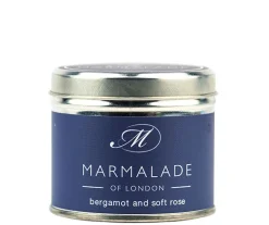 Marmalade of London Bergamot & Soft Rose Medium Tin Candle- Home Fragrance