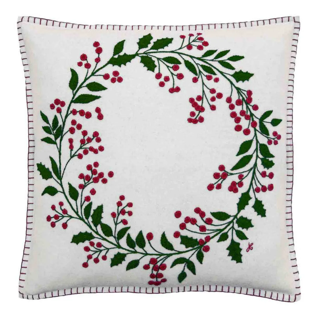 Jan Constantine Berry Wreath Pillow- Seasonal Decor|Pillows & Throws