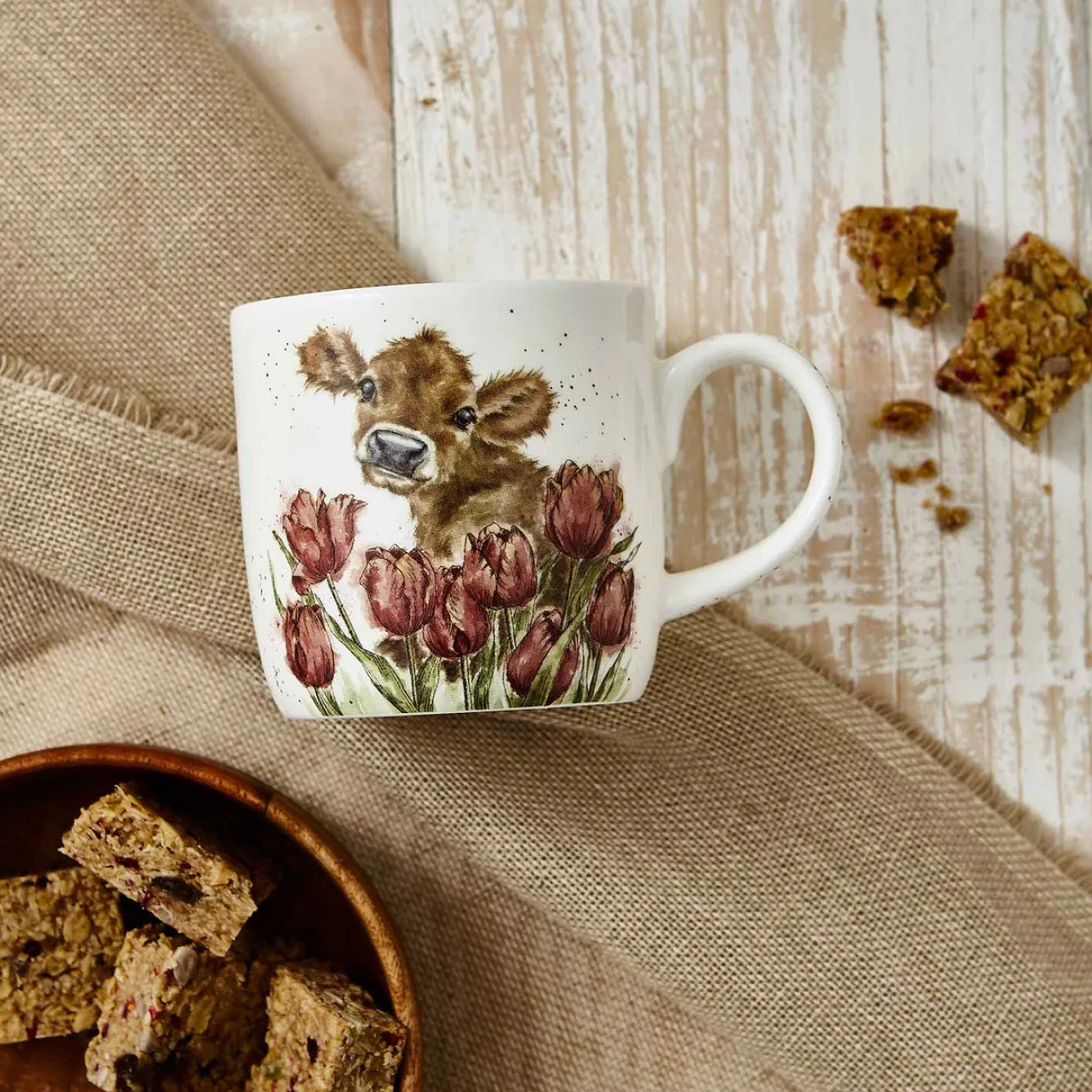 Wrendale Designs Bessie Bone China Mug (14oz)- Flowers & Garden|Animals