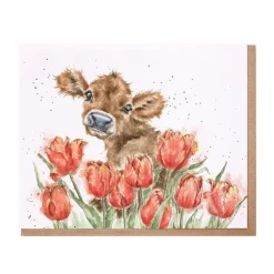 Wrendale Designs 'Bessie' Cow Greetings Card- Greeting Cards