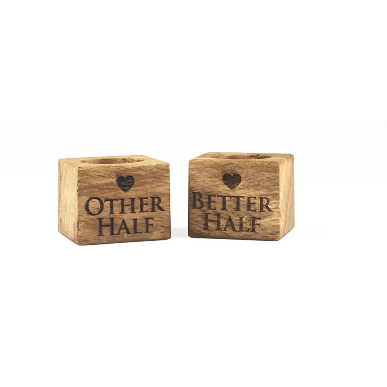 Selbrae Better & Other Half Oak Egg Cups - Set of 2- Tea|Egg Cups