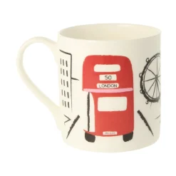 Mclaggan Smith Big Red Bus Bone China Mug- Tea|Great Britain