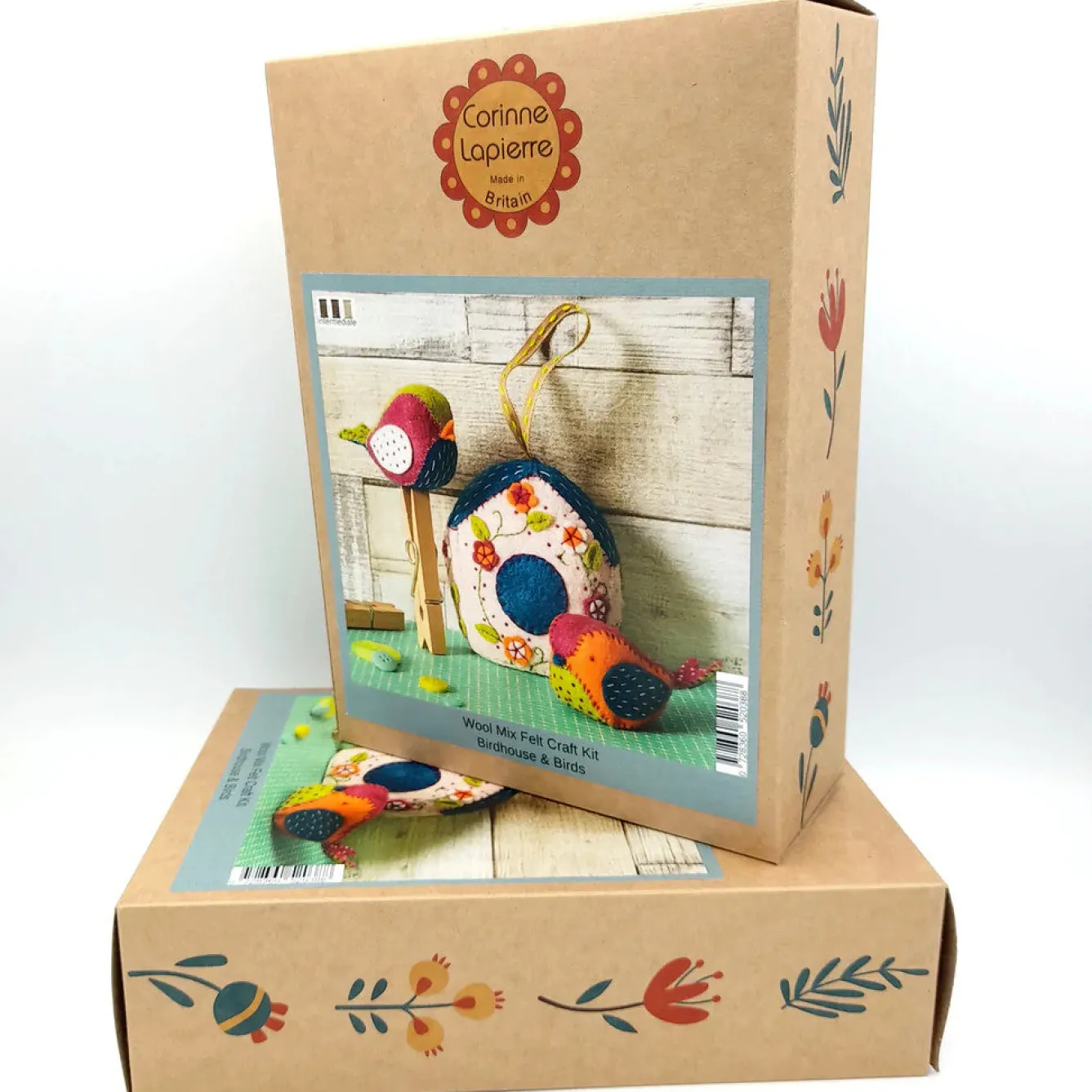 Corinne Lapierre Birdhouse & Birds Wool Mix Felt Craft Kit- Crafts|Children
