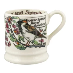 Emma Bridgewater Birds In The Hedgerow Spindle & House Sparrow 1/2 Pint Mug- Animals|Animals