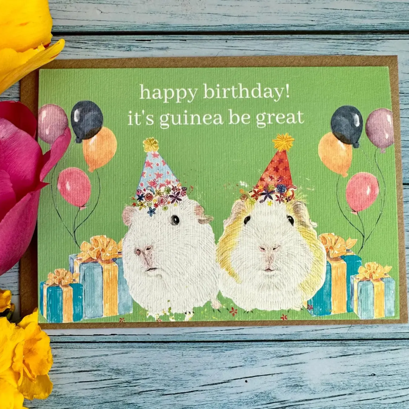 Jen Winnett Birthday Guinea Pigs Eco-Card- Greeting Cards