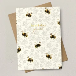Stephanie Davies Birthday Queen Bee Repeat Greeting Card- Greeting Cards