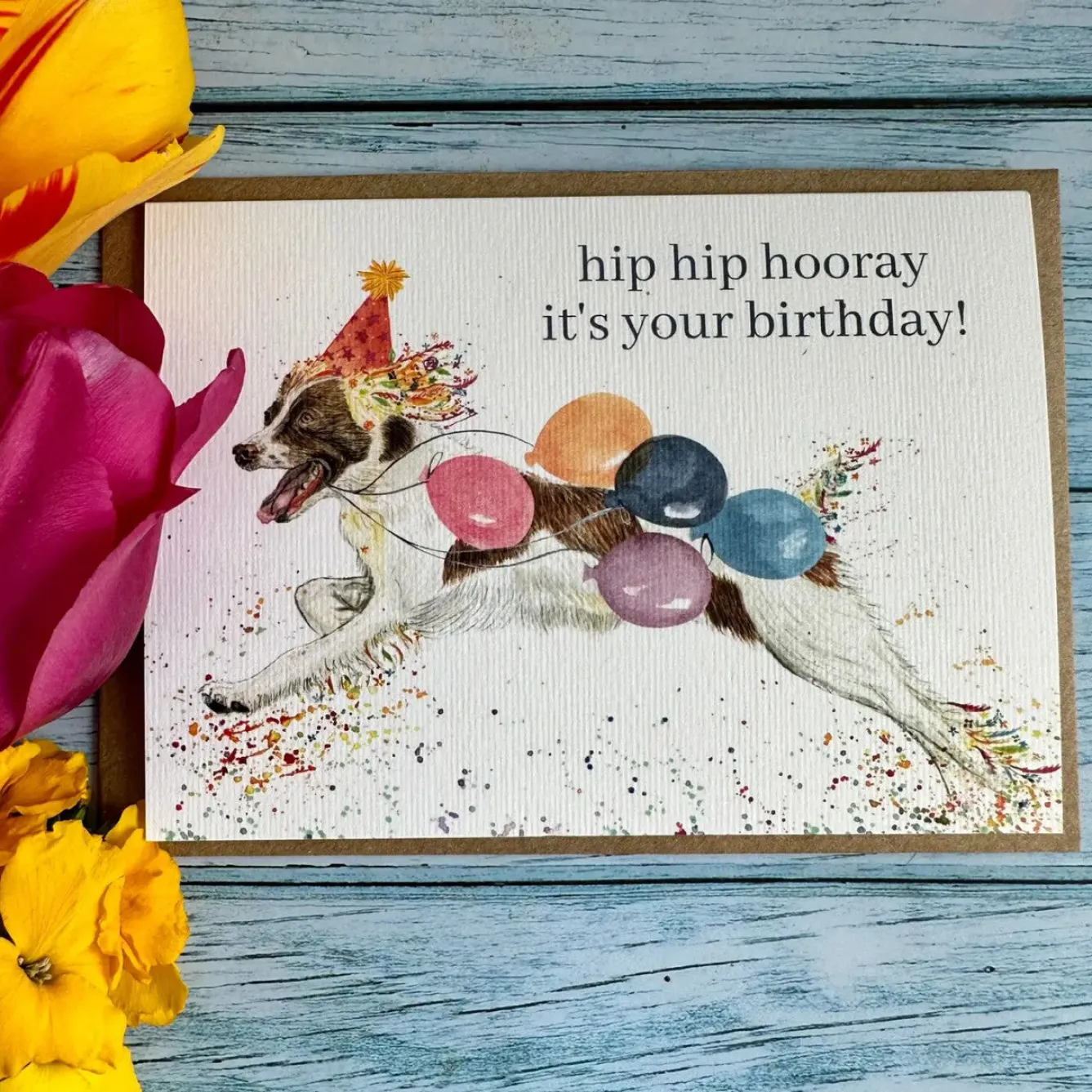 Jen Winnett Birthday Spaniel Eco-card- Greeting Cards