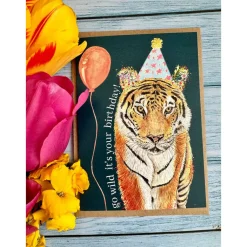 Jen Winnett Birthday Tiger Eco-card- Greeting Cards