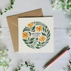 Becky Amelia Birthday Wishes Marigolds Greeting Card- Greeting Cards