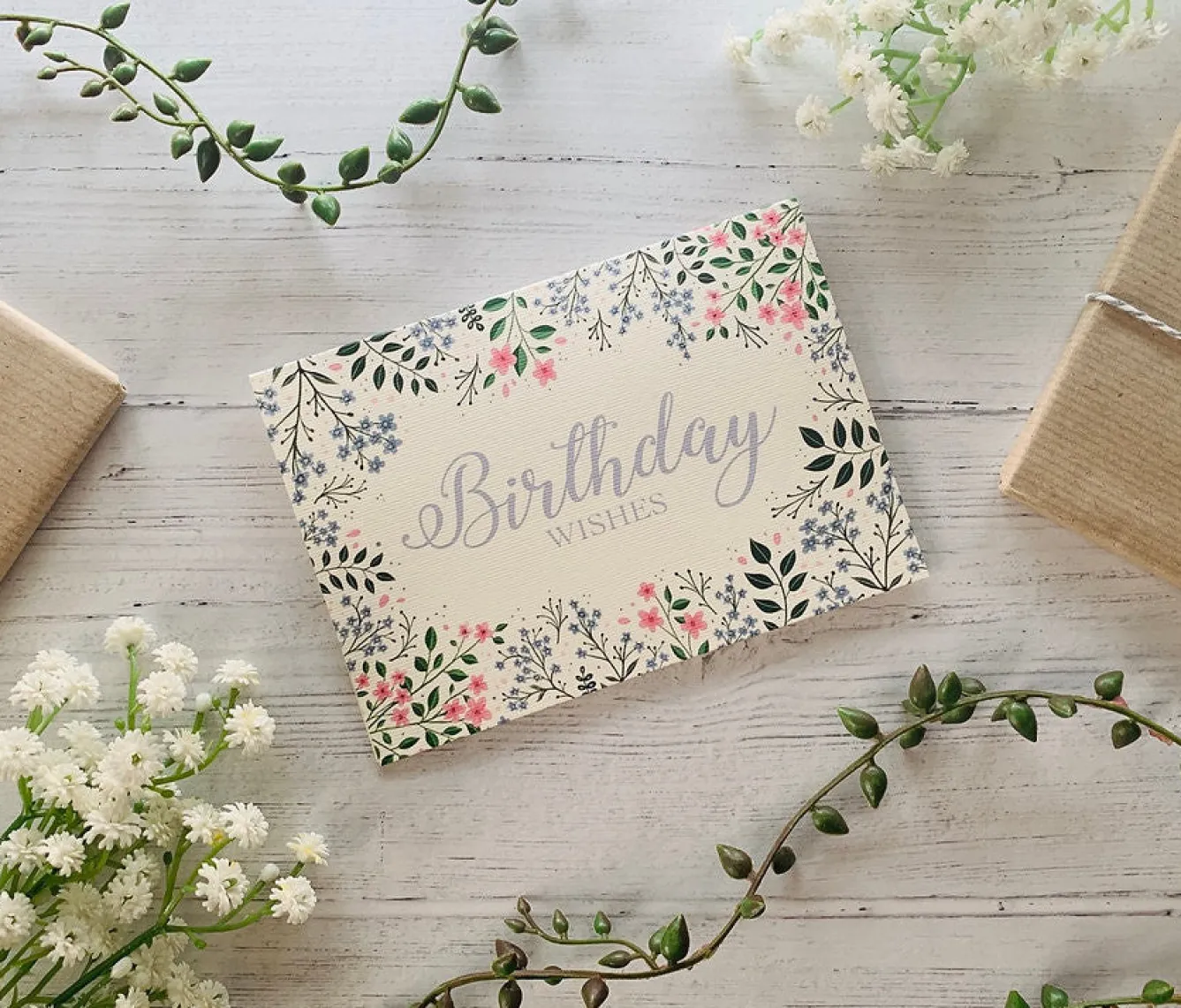 Becky Amelia Birthday Wishes Meadow Greeting Card- Greeting Cards