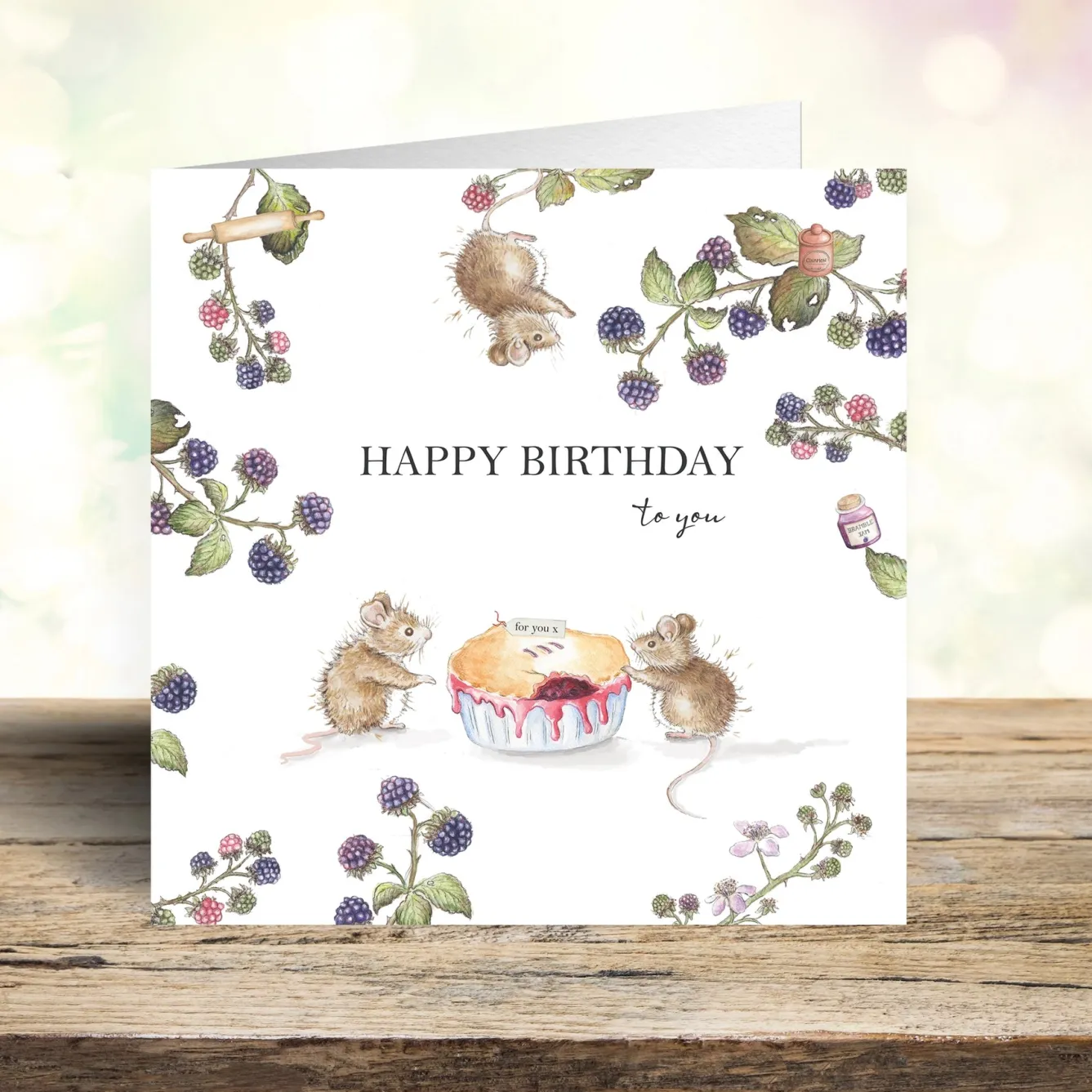 West Country Designs Blackberry Mice Birthday Card- Greeting Cards