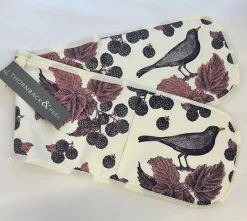 Thornback & Peel Blackbird & Bramble Double Oven Glove- Tea|Oven Gloves/Mitts