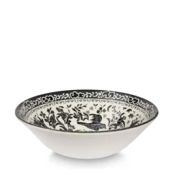 Burleigh Black Regal Peacock Cereal Bowl- Bowls & Dishes