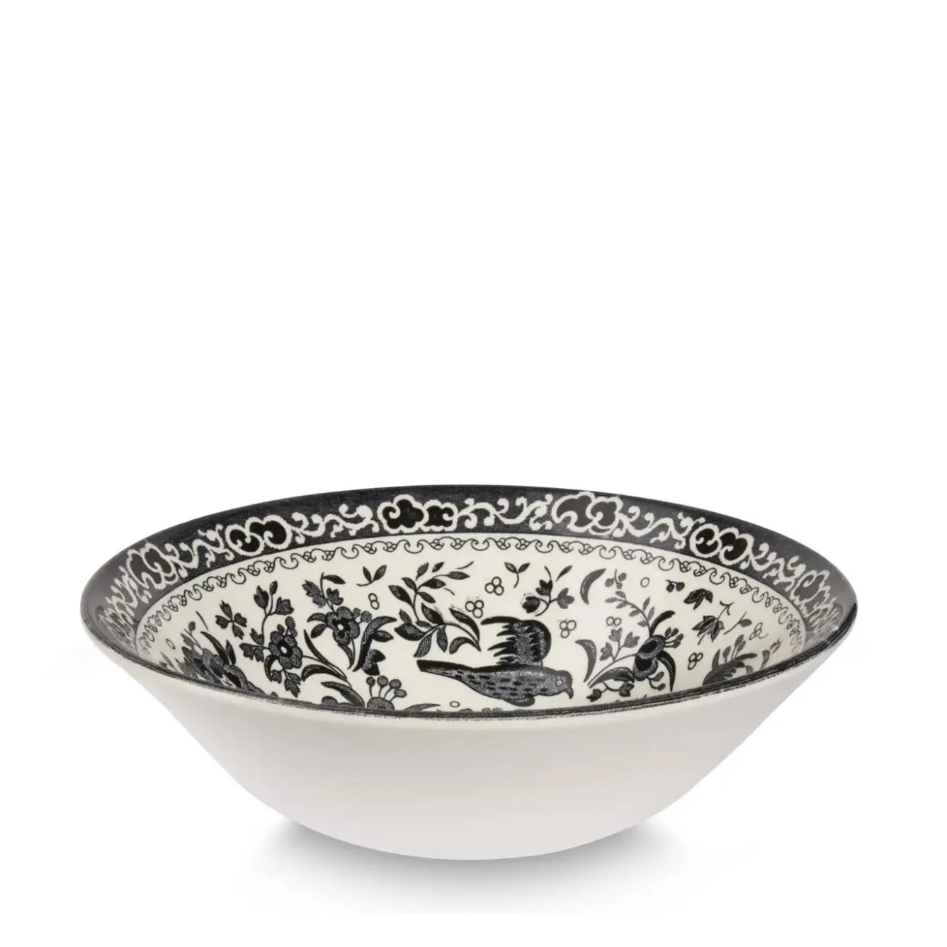 Burleigh Black Regal Peacock Cereal Bowl- Bowls & Dishes