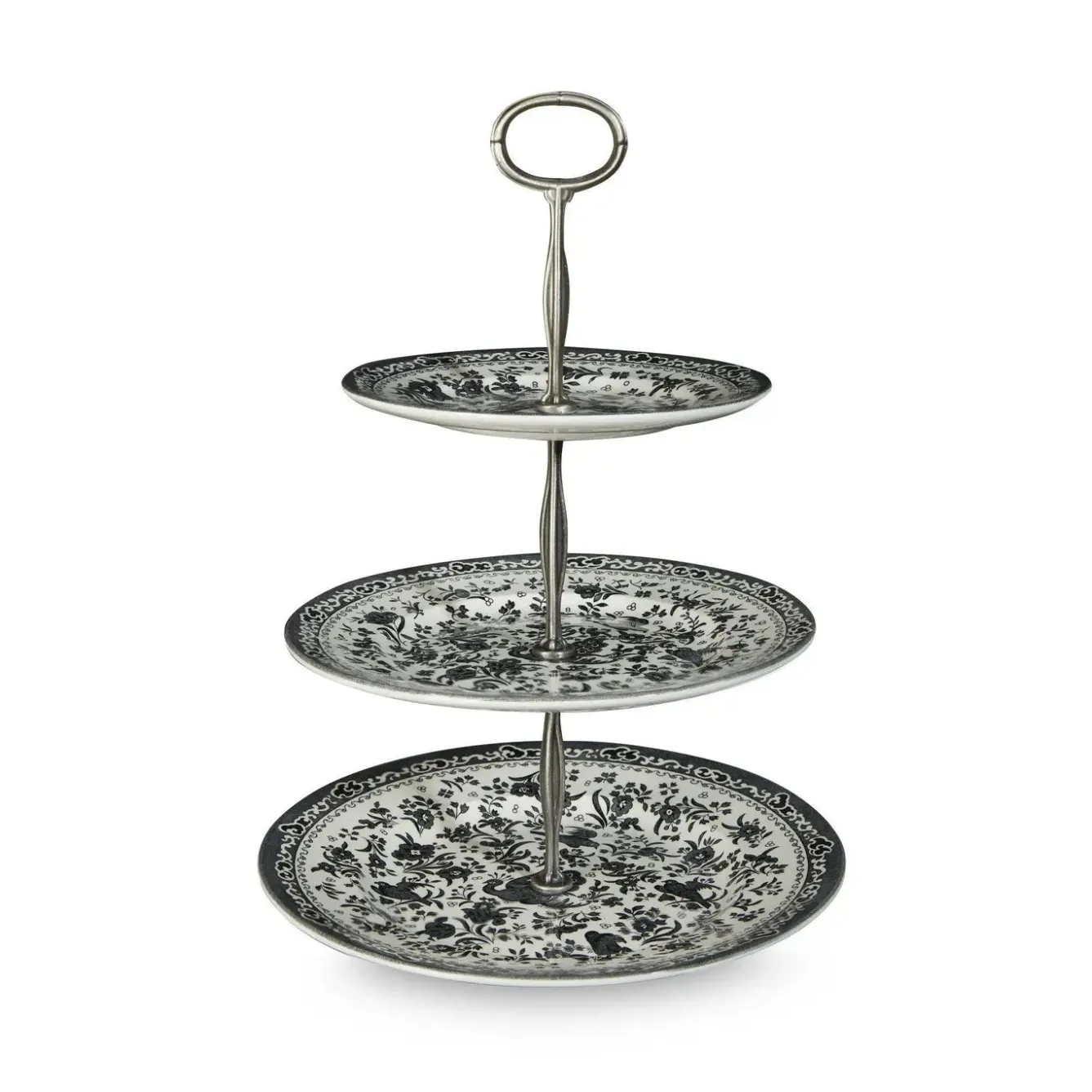 Burleigh Black Regal Peacock 3 Tier Cake Stand- Serving Plates & Boards|Plates
