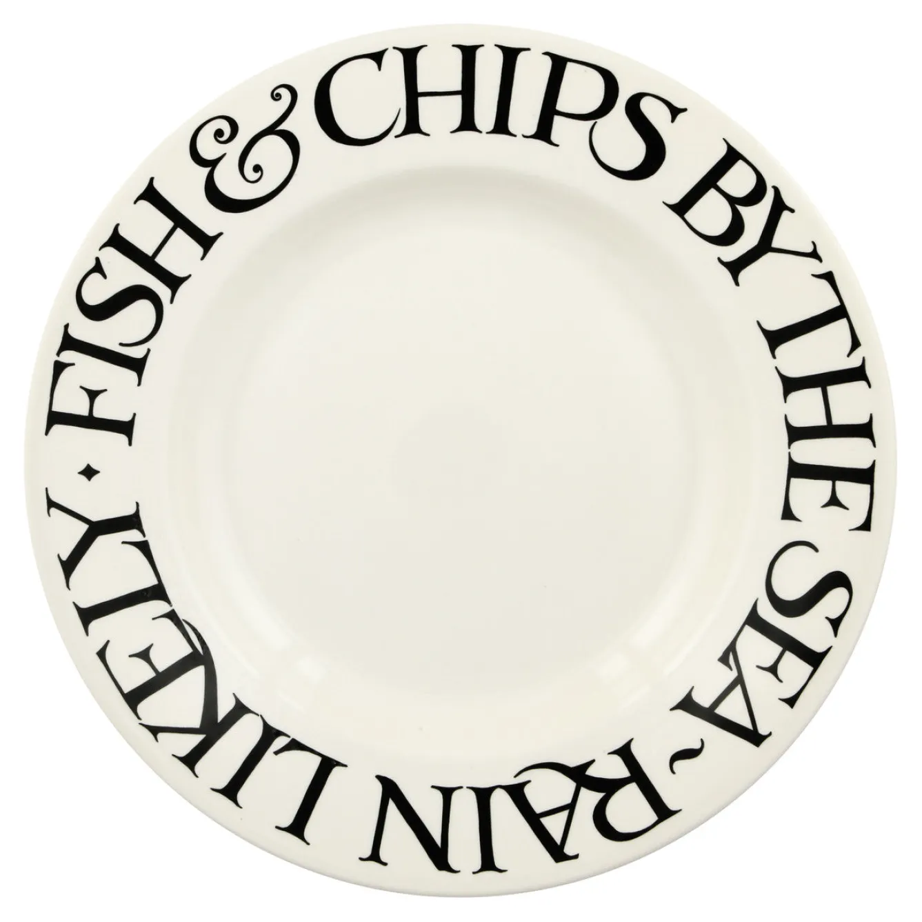 Emma Bridgewater Black Toast Fish & Chips 10 1/2 inch Plate- Plates
