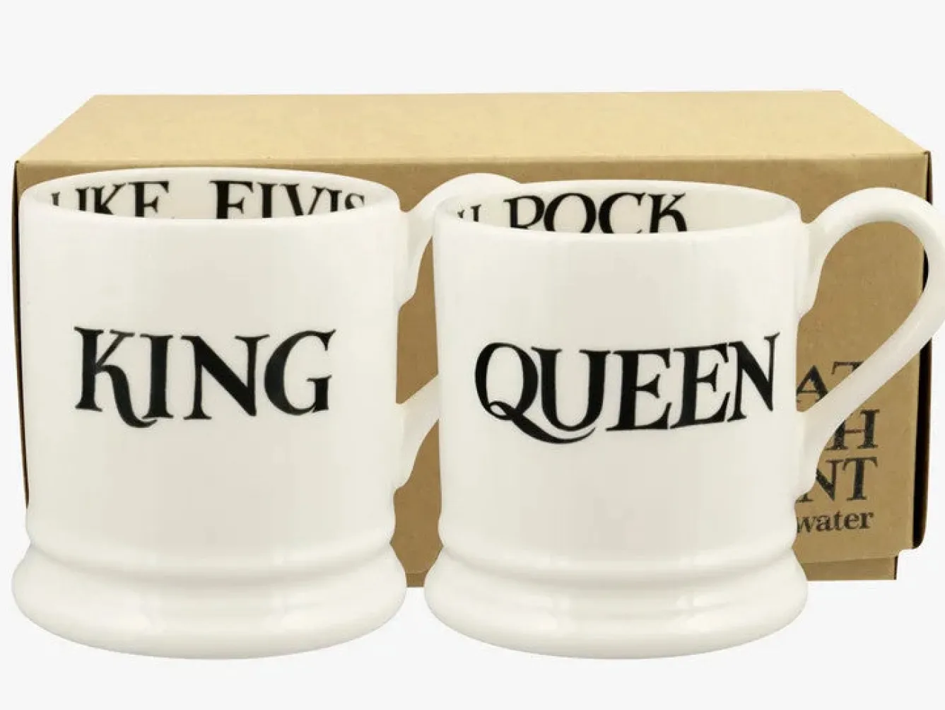 Emma Bridgewater Black Toast King & Queen Set of 2 1/2 Pint Mugs- Royal