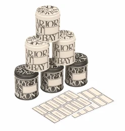 Emma Bridgewater Black Toast Set of 6 Herb/Spice Tins- Novelty|Storage