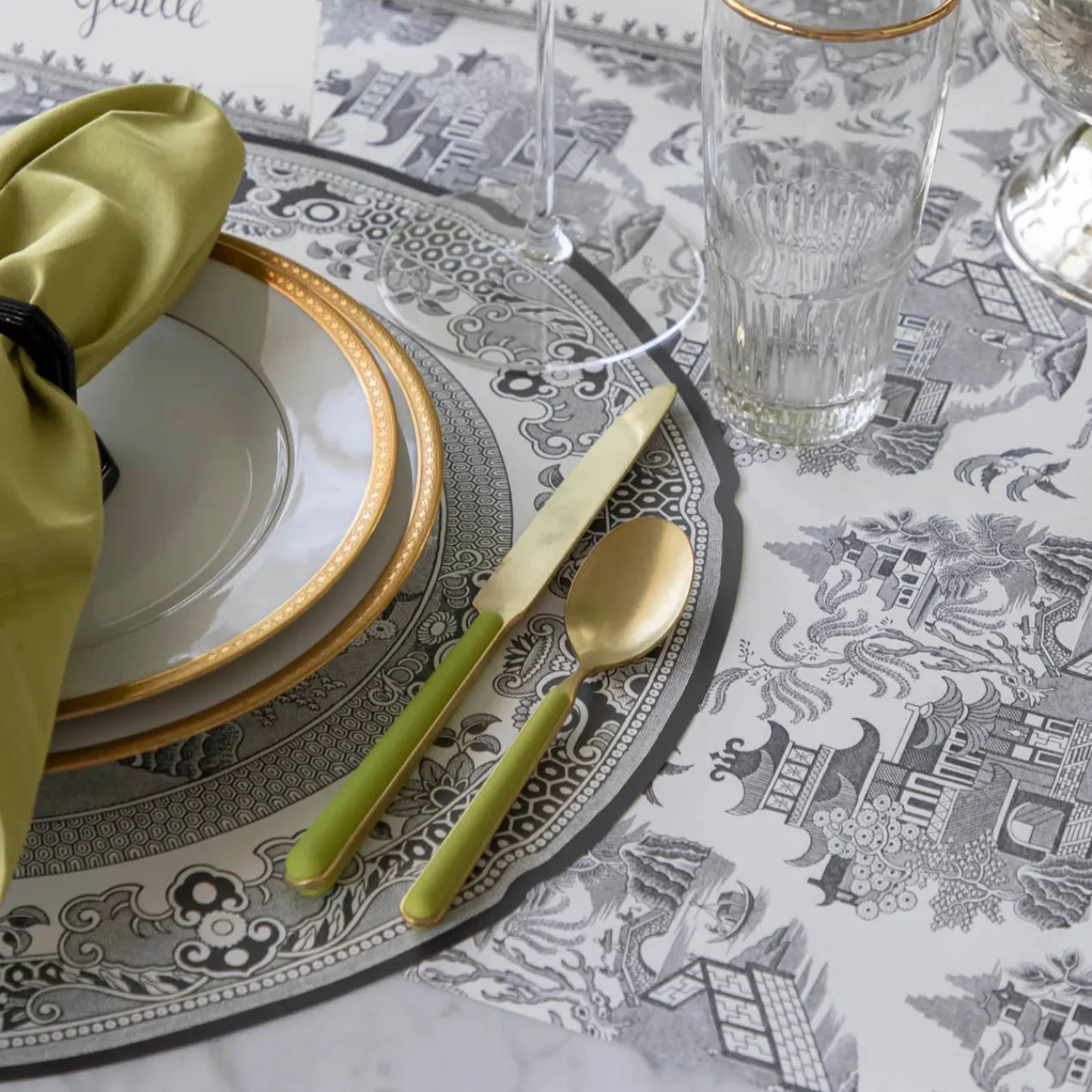 Burleigh Black Willow 12 Die-Cut Paper Placemats- Placemats